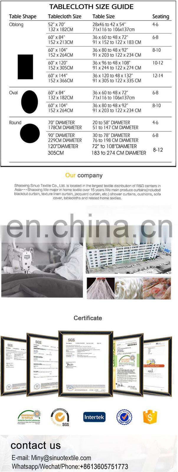 100% Polyester stain resistant waterproof printed checks dark blue checkered pattern table cloth