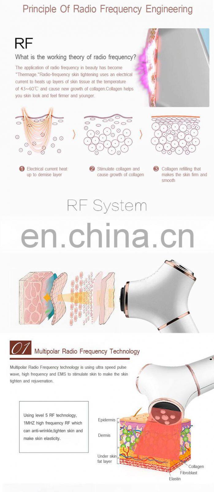 Beauty Equipment Anti Aging Radio Frequency Home Use RF Beauty Device Face Lift