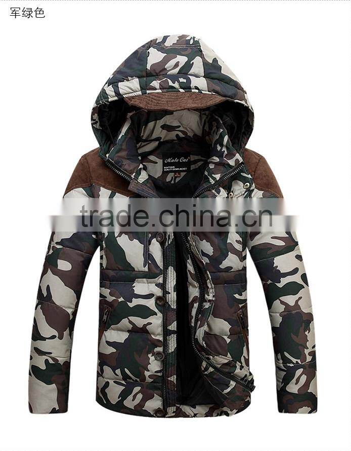 High Quality Soft Men Fashion Camo Down Jacket for Man