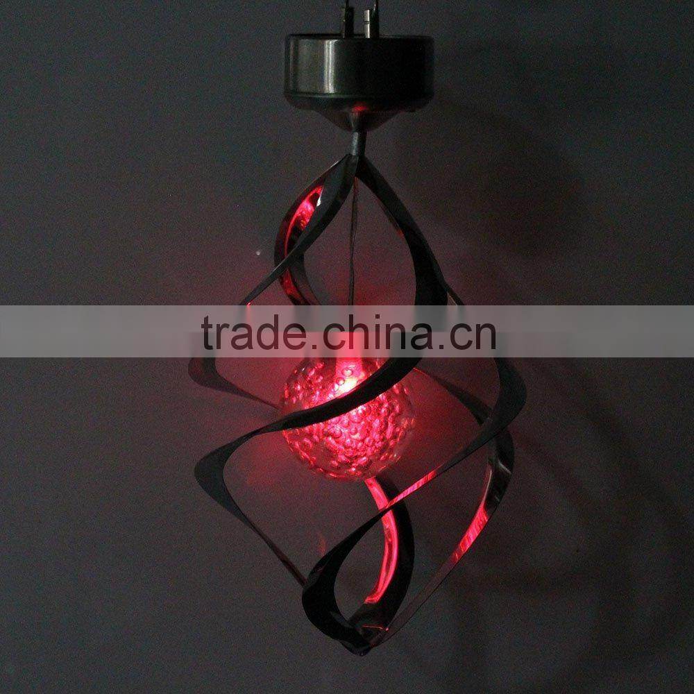 Romantic Solar Power Wind Chime Moving Rotating LED Light Outdoor Garden Balcony Courtyard Hanging Lamp Lawn Light - Colorful Co