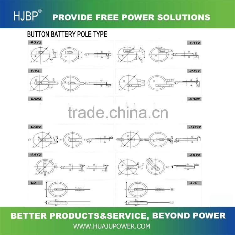 HJBP china factory wholesales non-rechargeable LIMNO2 3V CR14250 primary lithium battery with high power