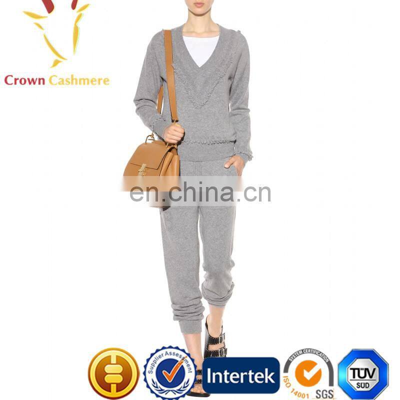 Mens Casual Winter Wool Cashmere Jogger Pants