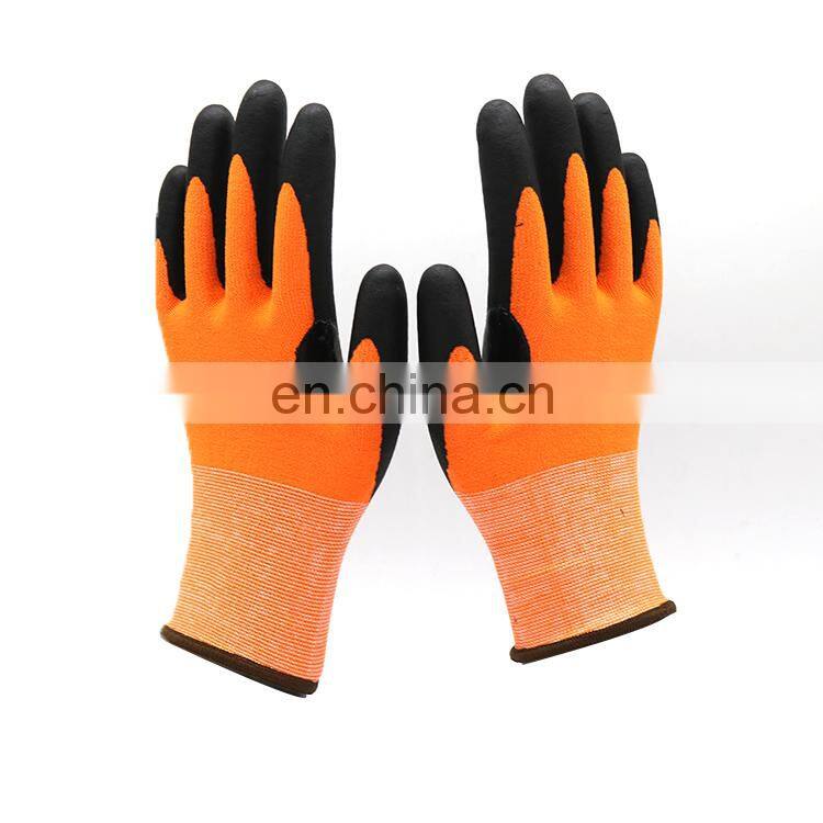 Wholesale 15G Black Nitrile Foam Half Coated Work Glove