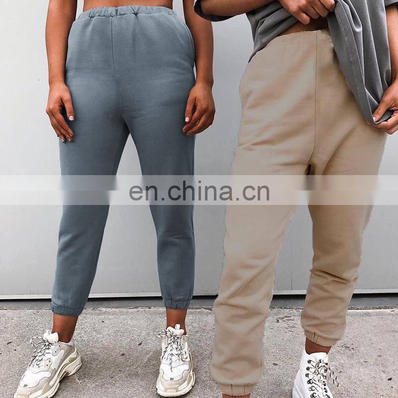 Europe and the United States 2021 foreign trade hot style women's clothing new trend basic earth color casual trousers trousers