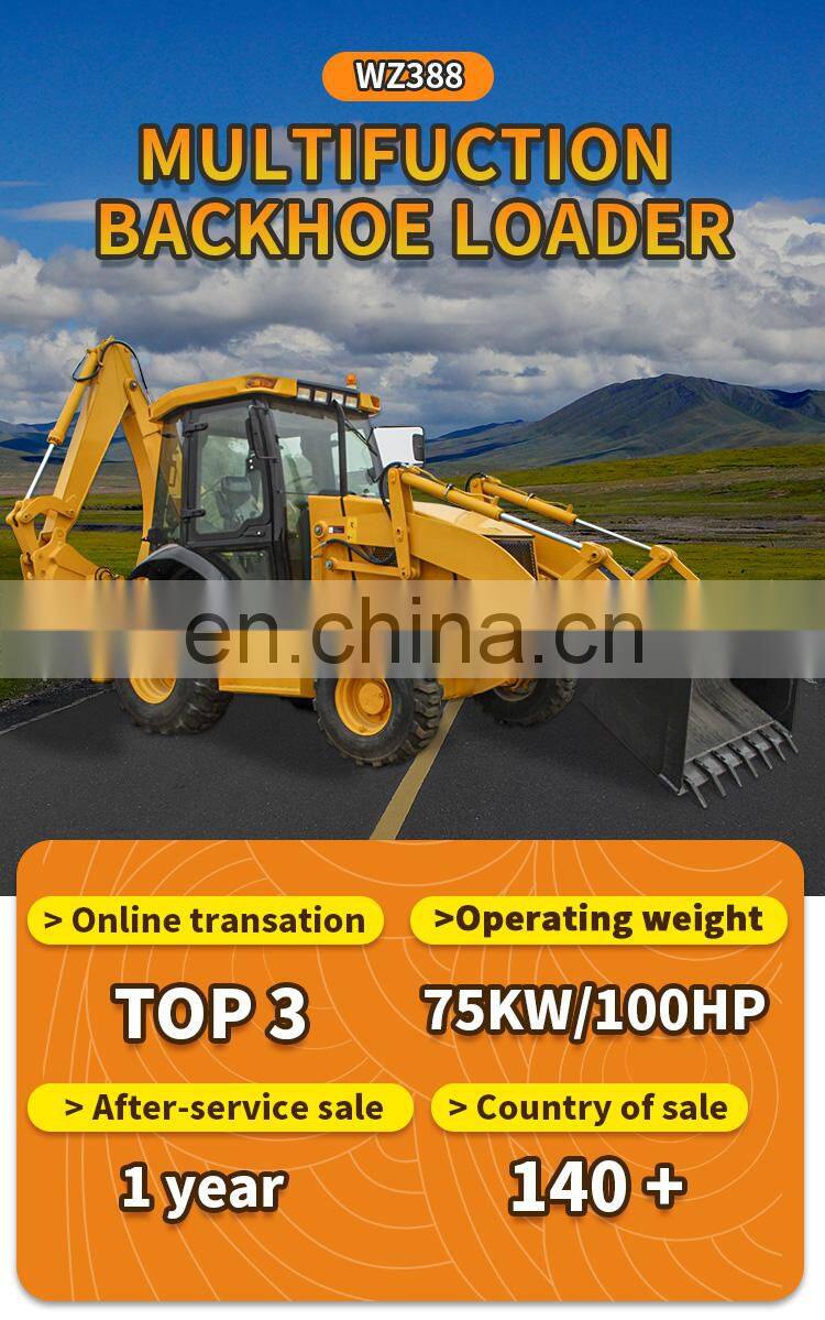 Good Performance Multifunction all terrain 388 4x4 backhoe excavator loader, powerful loader backhoe