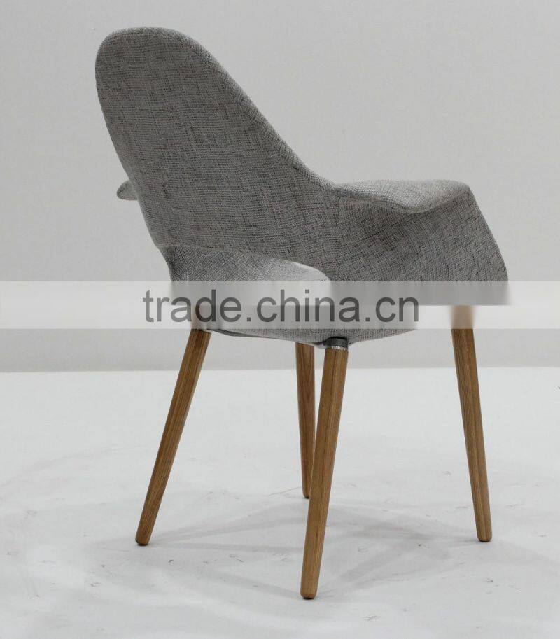 replica fiberlgass material wooden legs fabric blue color Organic Chair by Eero Saarinen