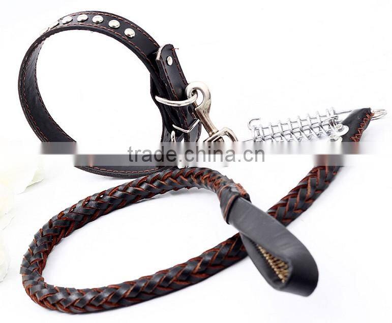 manufacturer supply high quality leather pet leash lead big dog