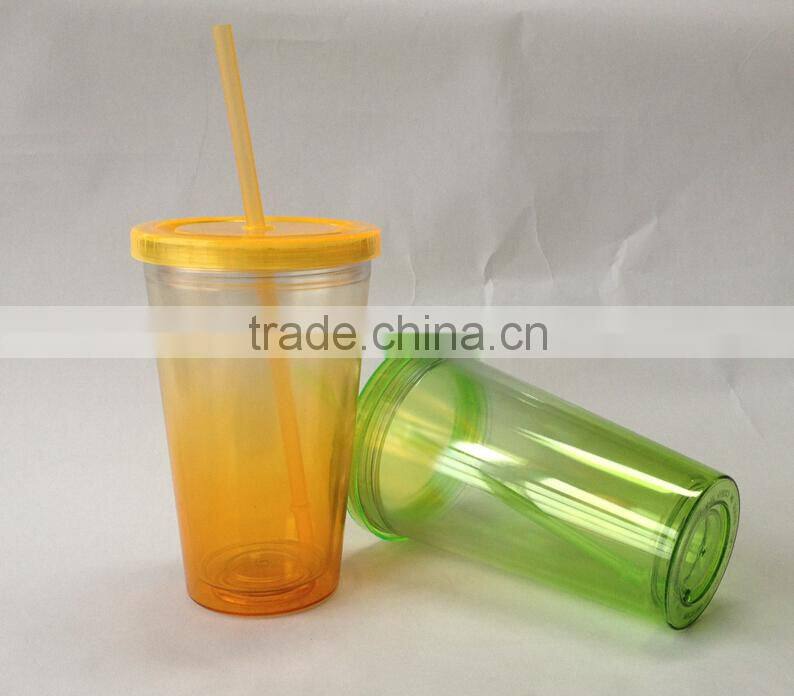 Color changing plastic cup gradient color water bottle