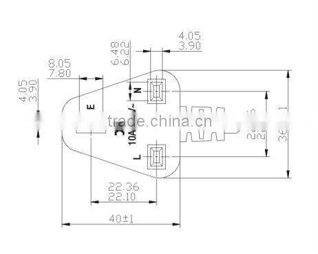 3 Pins U.K. ac power supply plug