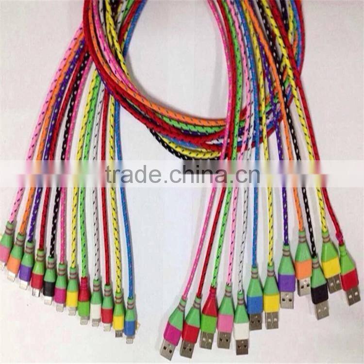 2016 hot selling high quality braided charging usb cable chinese manufacture directly supply usb cable