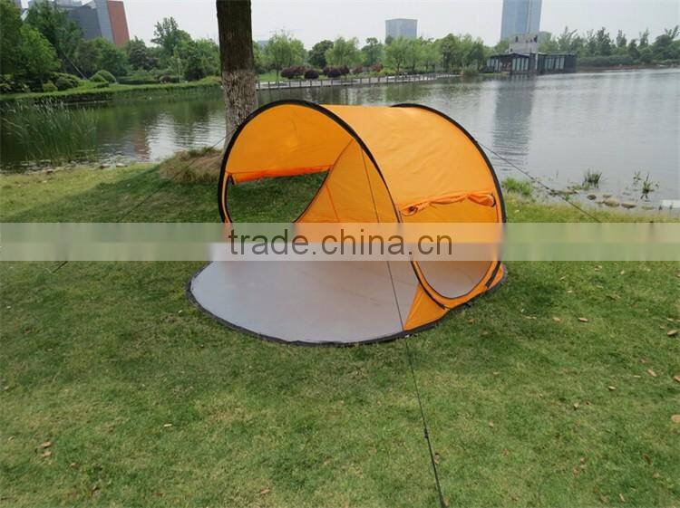 Curved Design 3- 4 People Beach Shade Tents Wind Proof Pop Open Beach Ttent Pop Up