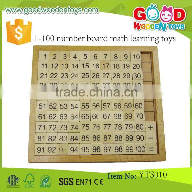 Best Sale Wooden Learning Math Toys Set Preschool Equipment 1-100 Number Board Math Learning Toys