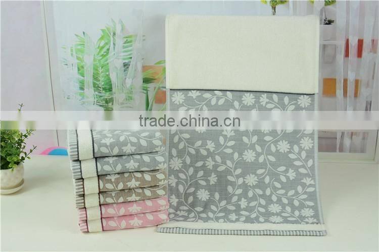 100% Cotton Jacquard Towel The leaves pattern design face towel