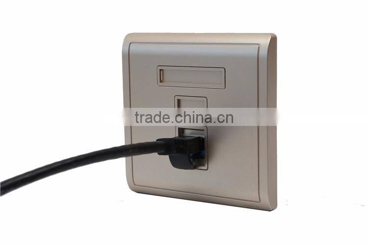 single dual port network lan faceplate / simplex ST SC fiber optic face plates / wall socket faceplate termination block