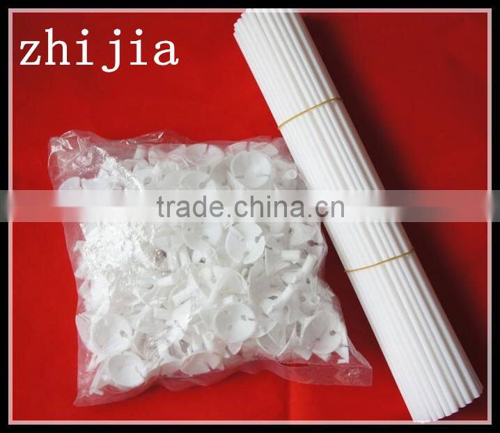 Eco-friendly white plastic balloon stick and cup for party