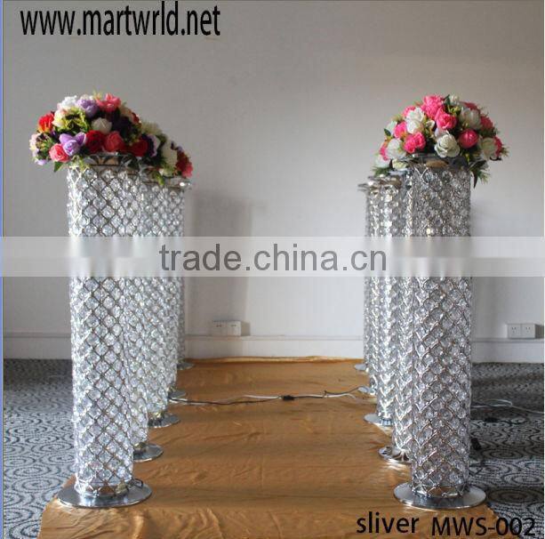 Wedding crystal pillars with LED RGB light for wedding decorations,wedding aisle pillars,wedding pillars for sale(MWS-002)