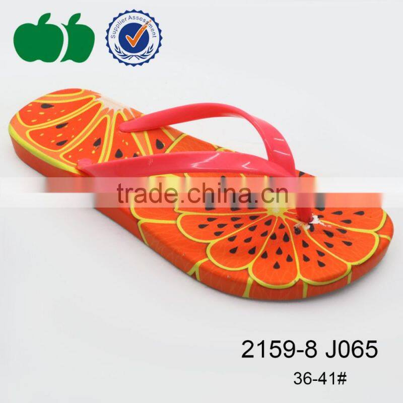 Summer new style good printing cheap ladies flip flop