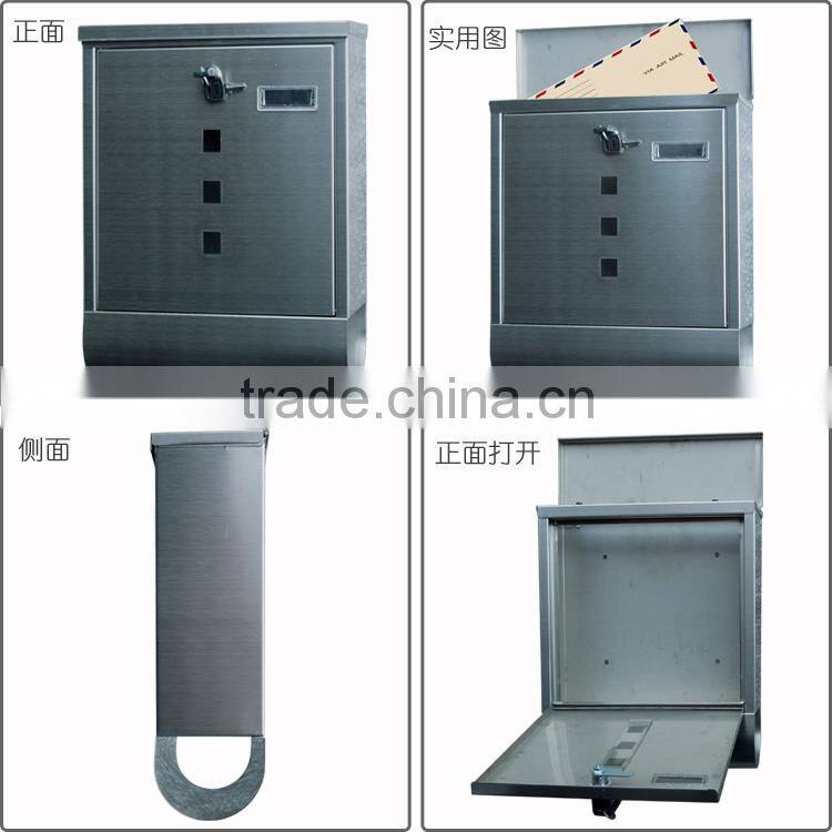 2015 hot wholesale metal wall mount waterproof letter box with mailbox house number