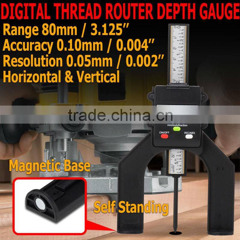 Digital Tread Depth Gauge LCD Magnetic Self Standing Aperture 80mm Hand Routers