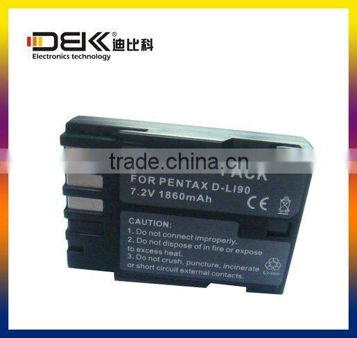 High quality digital battery For DSLR K7 Camera battery D-LI90 For PENTAX