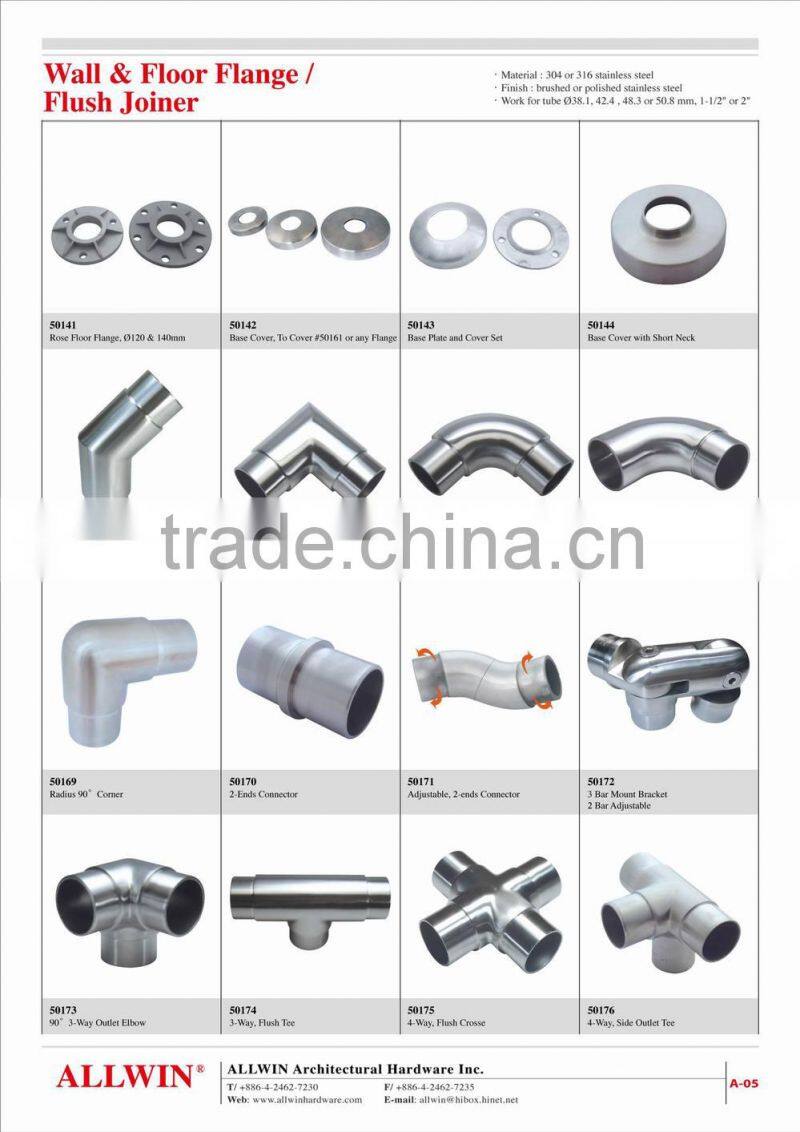 45 Degree Stainless Steel Angle Round tube Floor Flange