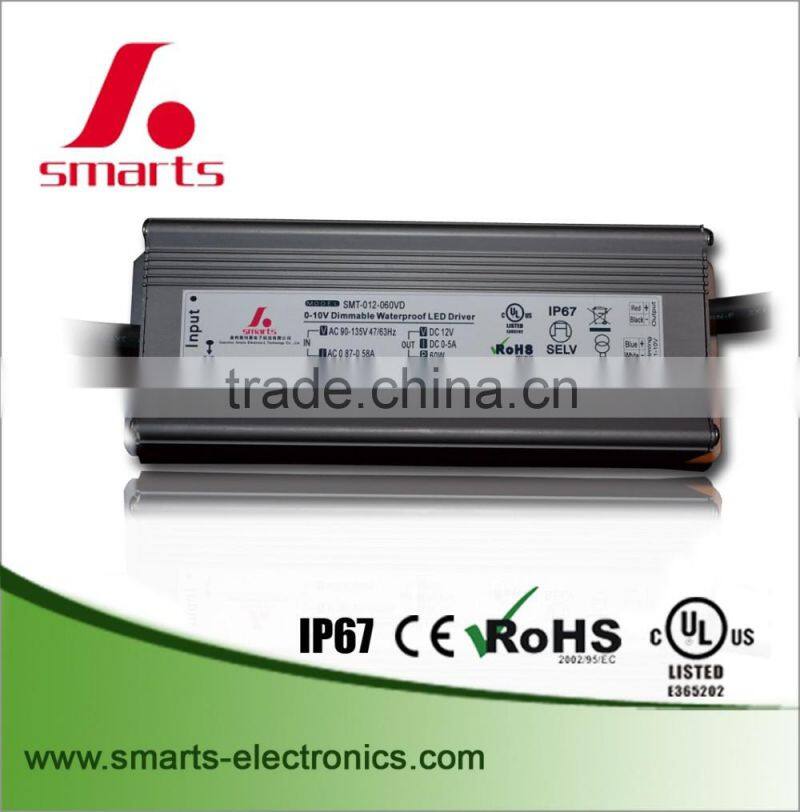 0-10v dimmable led driver IP67 constant current with CE UL ROHS waterproof
