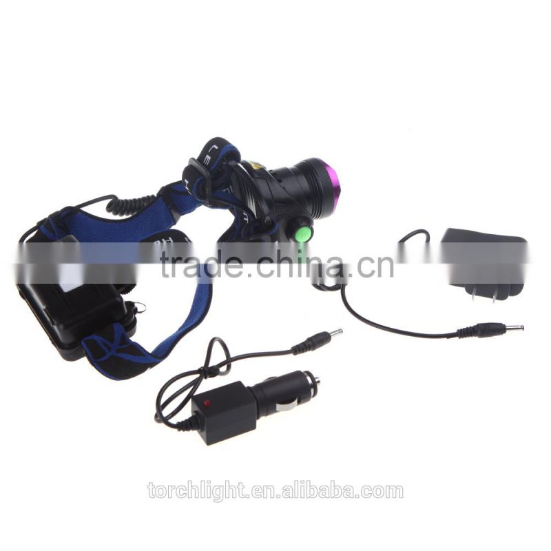 CRE E XM-L T6 LED Rechargeable Headlamp Headlight 2000LM with Car/AC Charger