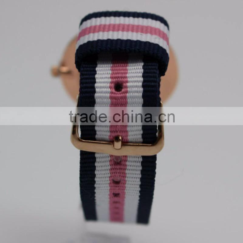 2016 Top Brand Fashion Stainless Steel Nylon Strap Sports Wristwatch Quartz Movement Watch