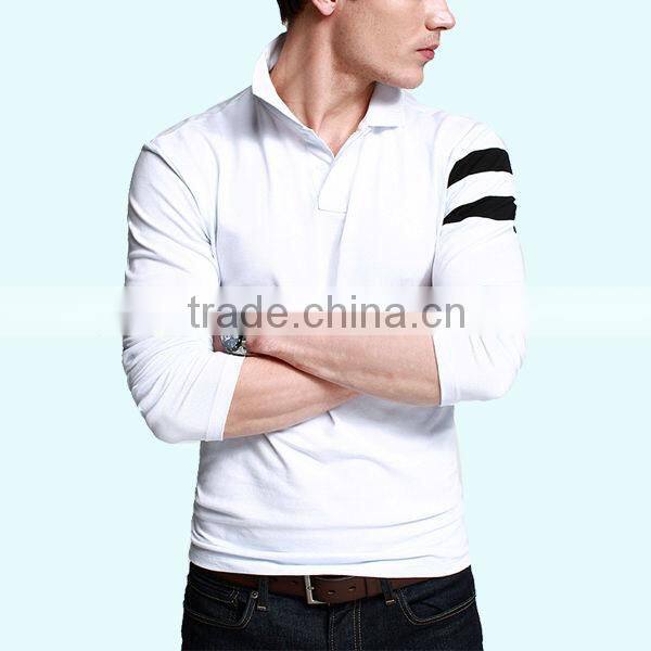 Cheap Plain White Long Sleeve Polo Shirts for Men