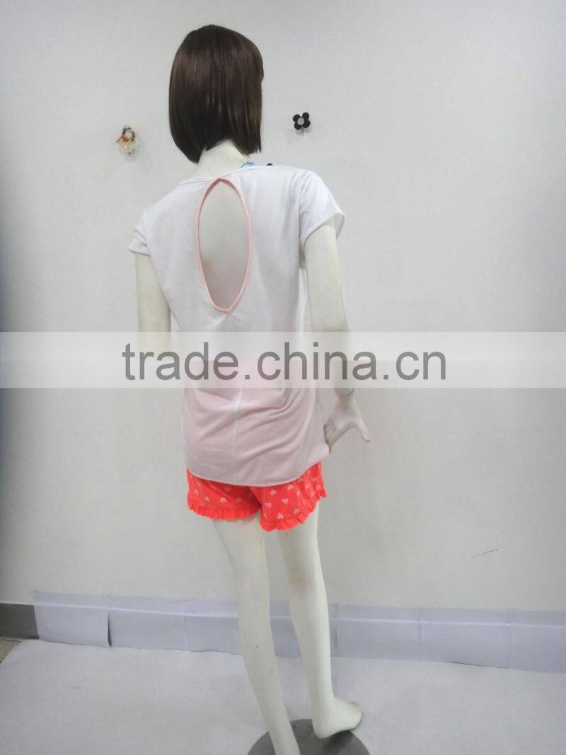 Leisure simple Behind the small sexy with refreshingly loving heart shorts pajamas women