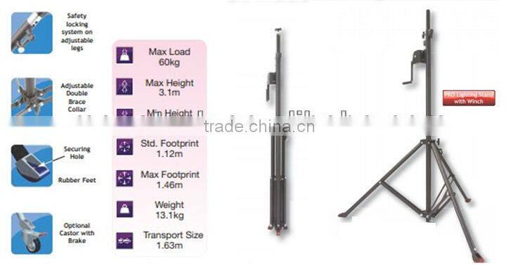 Folding Legs Light Stand Handle Crank flixible projector tripod stand