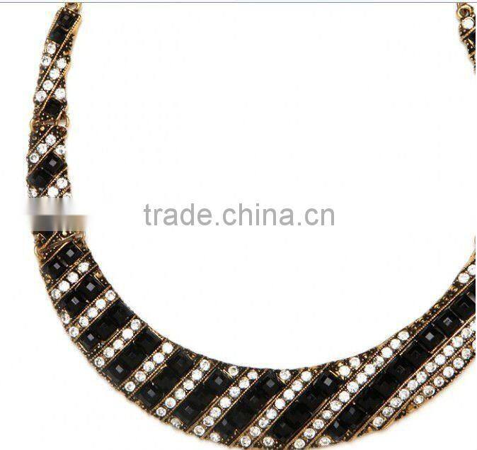 Noir Ice Stripe Collar necklace, rhinestone collar necklaces,resin stone necklace jewelry 2012
