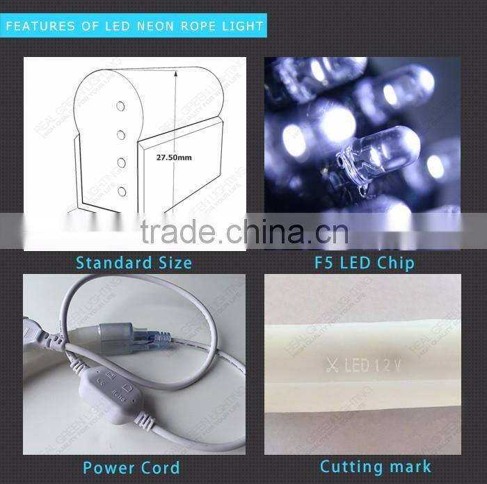 DC24V Outdoor & Indoor use Warm white LED neon flex rope light