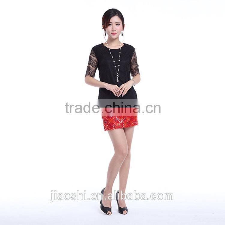 2016 new design office formal red sexy lady short skirt for summer