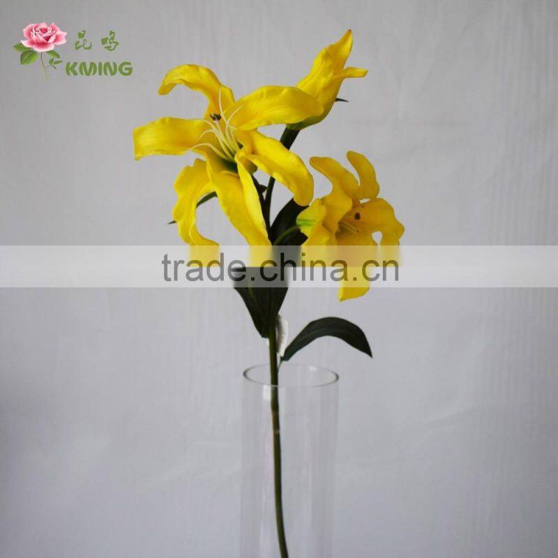 artificial foam flower lily tree made from artificial flower mold three heads