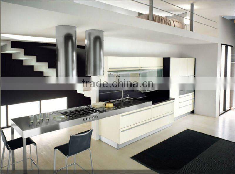 Modern lacquer kitchen cabinet with black high gloss lacquer