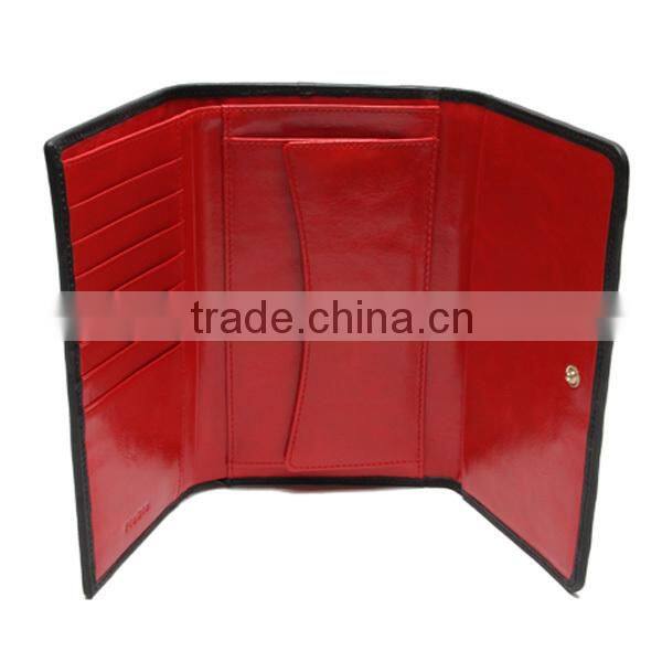 CWLJW5023A001 Europe hot sale elegance red genuine leather women wallet carteras mujer
