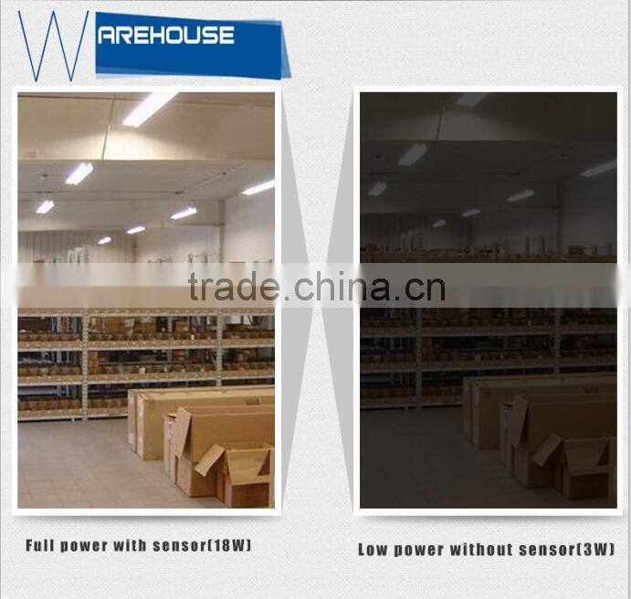 China best selling supply double light Remote controller radar sensor LED parking lot light 1200mm 18w CE ROHS