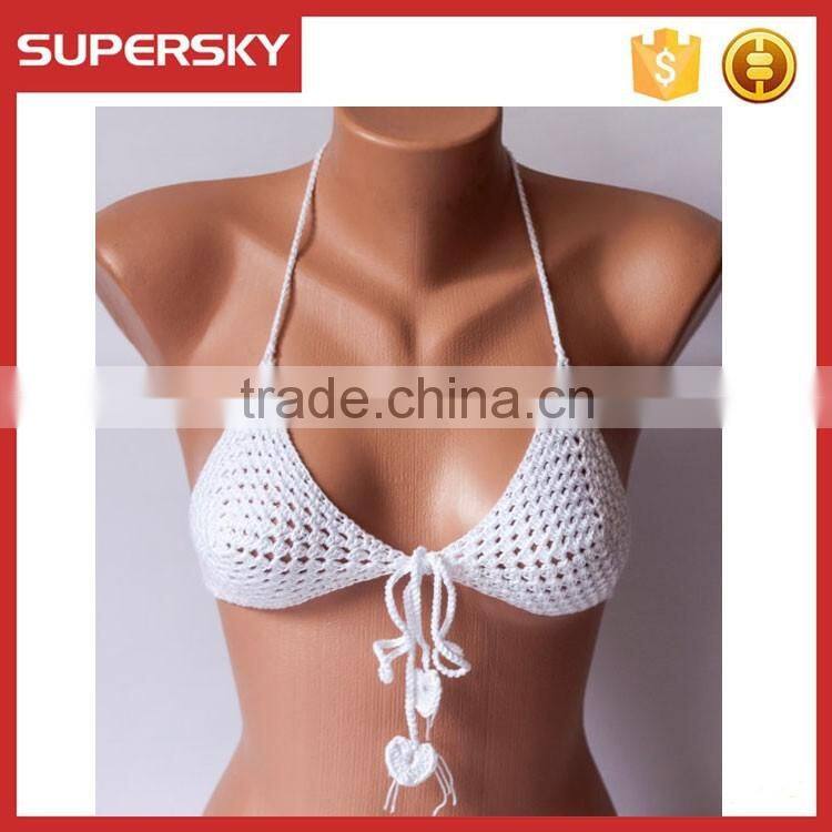 C629 Pink sexy ladies handmade crochet bra bikini