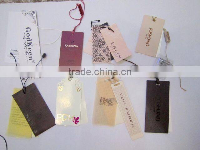 Custom clothing tags / hang tag / garment hangtag