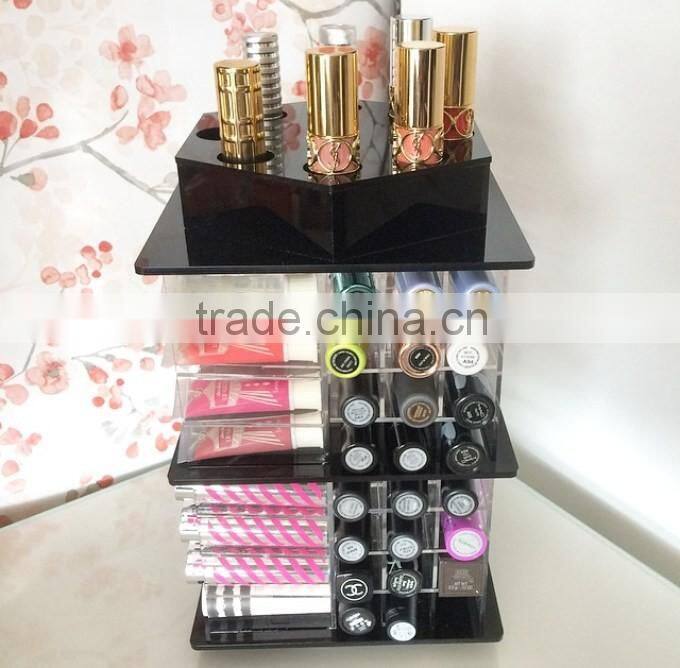 eye catching clear custom acrylic lipstick tower,acrylic lipstick organizer,acrylic spinning lipstick tower
