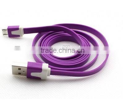 Hot Selling Colorful Noodle Flat Micro USB Cable Data Sync Charging Cable for Kindle-HTC-Samsung-LG-Nokia
