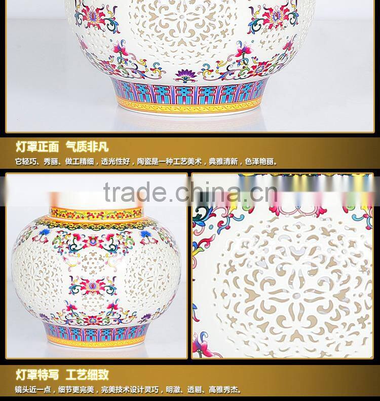 Vintage Chandelier 4 Light Classic Porcelain Wood ceiling light Hall Living Room