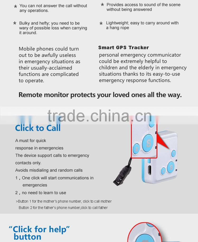 GSM GPRS Handheld GPS Tracker,With SOS Key 2-ways Calling GPS Locator for Kids