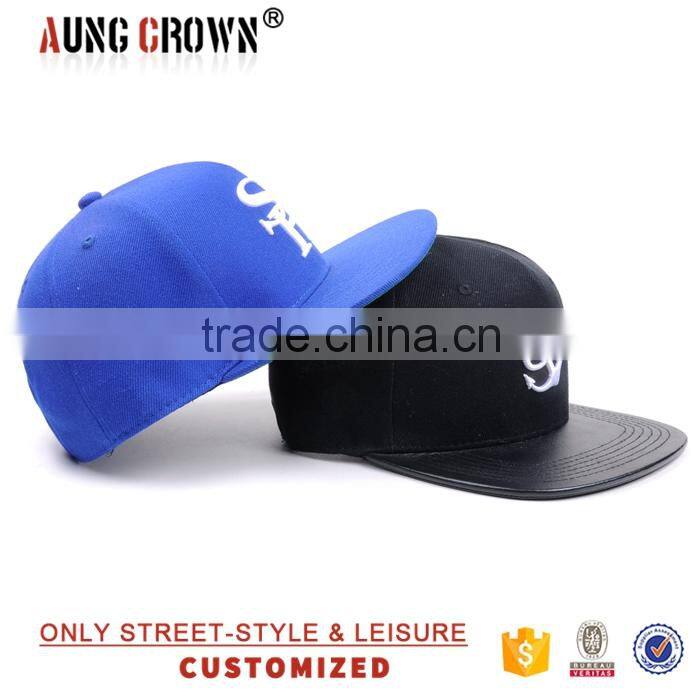 100% Acrylic Classic embroidery snapback caps flat top snapback hat for men