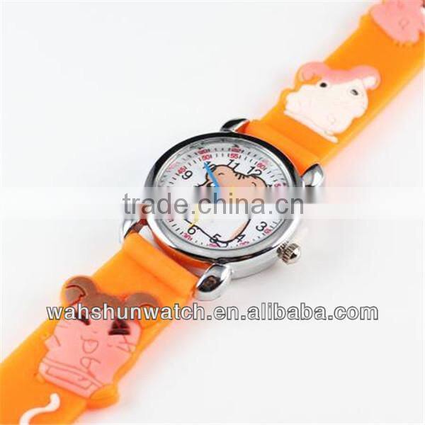 quartz silicone 3D bracelet children animal watch
