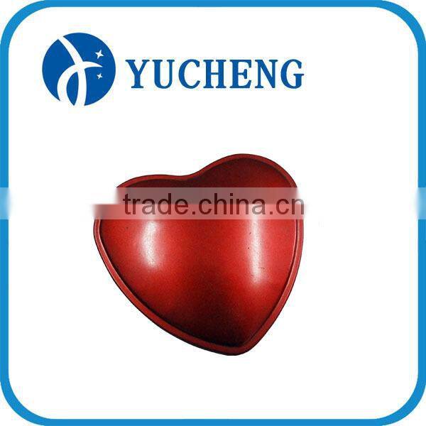 Chinese beautiful red heart shape gift candy metal craft tin box