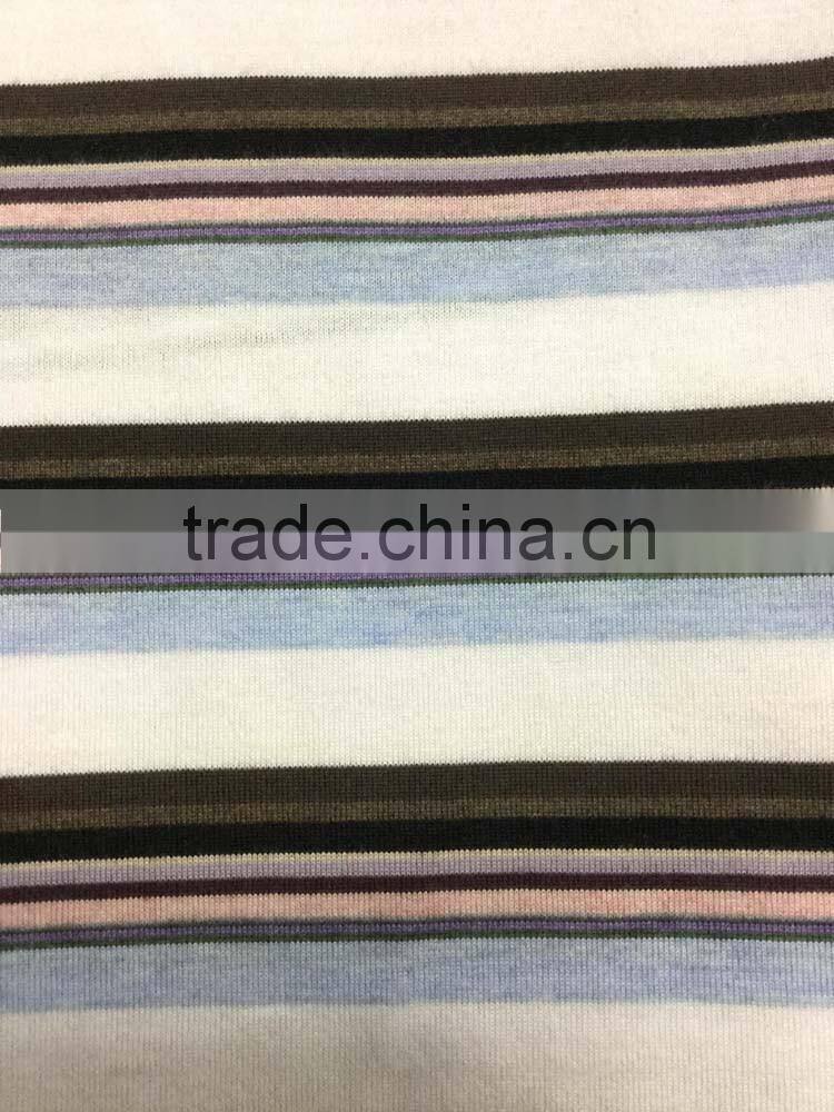 yarn dyed knitted jersey stripes fabric stocklot 193