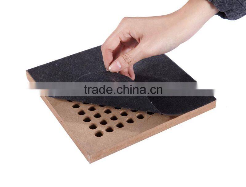 New design and green pvc wooden perforated acoustic plate and panel