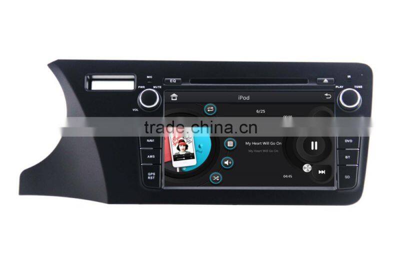 car dvd gps navigation for Honda CITY 2014 LHR support GPS+Bluetooth+Radio+SWC+Digital TV+3G internet+WIFI+ATV+DVR